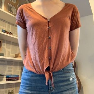 Button Down Brown Top